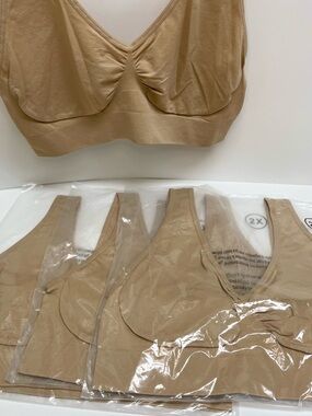 3 NWT Rhonda Shear Nude/Tan Wireless Seamless Bra